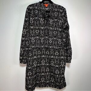 Joe Fresh Black Brown Floral Mini Dress Long Sleeve Moody Floral Size M